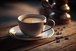 uma copo do delicioso Forte Preto café. ilustração ai generativo foto