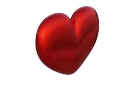 adorável vermelho coração. 3d renderizar. foto