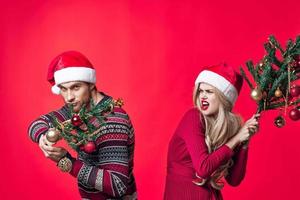 homem e mulher feriado Natal emoções romance foto