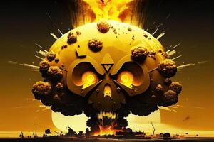 nuclear bombear explosão. nuclear arma ilustração generativo ai foto