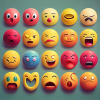 estranho emoji conjunto generativo ai foto