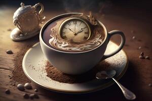 Tempo para beber café conceito. ilustração ai generativo foto