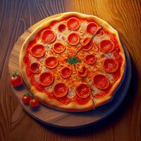 calabresa italiano pizza. generativo ai foto