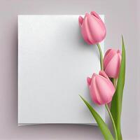 página com Rosa tulipa flores ilustração generativo ai foto