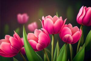 colorida Primavera tulipas natural fundo generativo ai foto