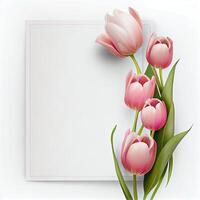 página com Rosa tulipa flores ilustração generativo ai foto