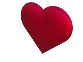 adorável vermelho coração. 3d render foto