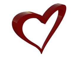 adorável vermelho coração. 3d renderizar. foto