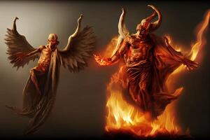 ilustração do demônios dentro a inferno foto