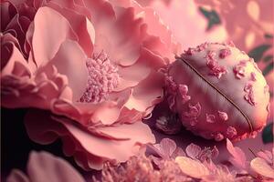 abstrato Rosa floral fundo com lindo flores abstrato Casamento pano de fundo. ai generativo foto