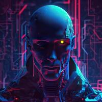 ai, artificial inteligência conceito dentro robótica e cibernética. criada com generativo ai. foto