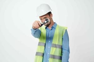 masculino construtores profissional trabalho luz fundo foto