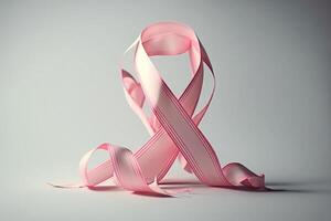 Rosa fita símbolo do a luta contra Câncer generativo ai foto