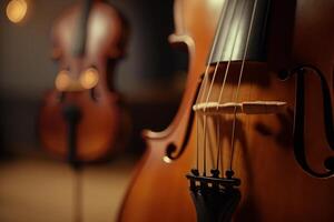 violino cordas de madeira musical instrumento generativo ai foto