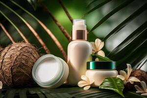 coco leite cosméticos beleza natural pele Cuidado ilustração generativo ai foto