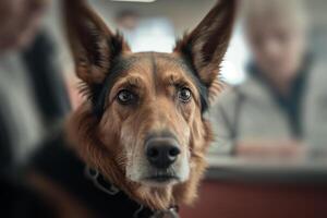 cachorro animal às a veterinário escritório ilustração generativo ai foto