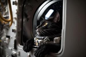 gato astronauta dentro uma espaço terno generativo ai foto