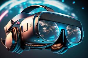 futurista virtual realidade fone de ouvido vr óculos digitais jogos tecnologia ilustração generativo ai foto