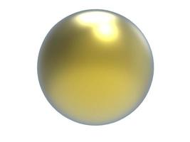 amarelo metal bola. 3d renderizar. foto