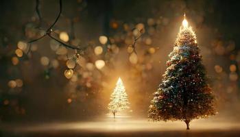 mágico Natal floresta, ai renderizar. foto