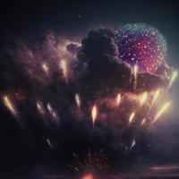 excelente fogos de artifício tomada. ai render foto