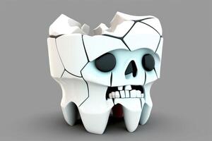 ai gerado 3d quebrado dentes, rachado dentes, dente fraturas. boca e dentes saúde conceito. vários dental doenças. Projeto para bandeira, desenhista, dental clínica ou hospital. foto