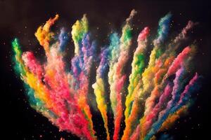 colori holi fogos de artifício. ai gerado foto