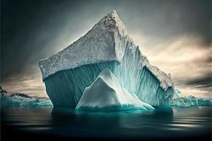 digital ilustração do a iceberg dentro a oceano. ai foto