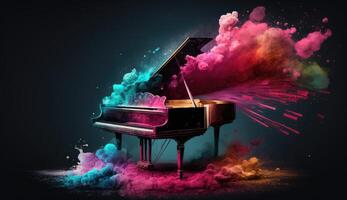 piano foto fez do colorida poeira nuvens