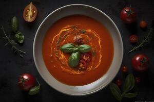 tomate sopa, criada com generativo ai foto