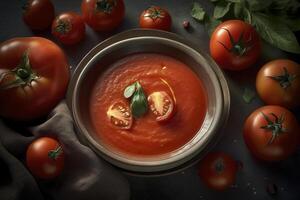 tomate sopa, criada com generativo ai foto