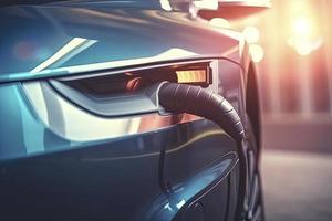 fechar acima cobrando a elétrico carro bateria, Novo Inovativa tecnologia ev elétrico veículo foto