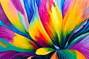 água cor ou óleo pintura bem arte ilustração do abstrato fechar acima colorida natureza e florescendo floral flores impressão digital arte. foto