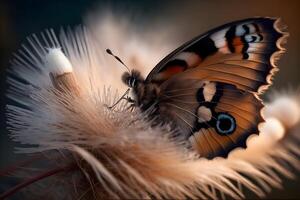 lindo borboleta animal fez de generativo ai tecnologia foto