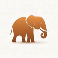 Castanho elefante logotipo em branco fundo generativo ai foto