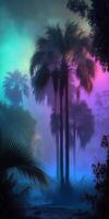 gradiente do diferente cor dentro a névoa tropicalpunk sombra generativo ai foto