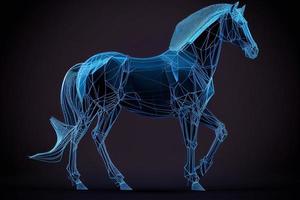 geométrico cavalo Preto silhueta. ilustração. ai foto