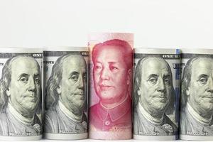 notas de banco china yuan foto