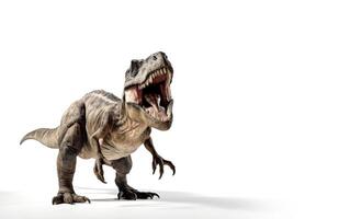 t-rex dinossauro isolado em branco fundo. ai gerado. foto