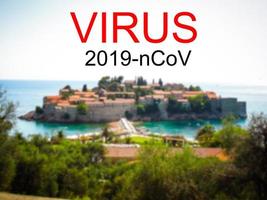 Montenegro e coronavírus 2019-ncov alerta placa. conceito do Alto probabilidade do romance coronavírus surto através viajando turistas foto