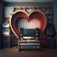 amor temático música estúdio lindo imagem generativo ai foto
