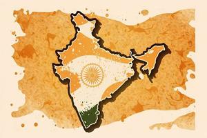 lindo luz laranja indiano akhand bharat mapa foto