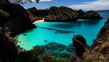 tronco baía de praia virgem ilhas nacional parque fundo panorama ilustração. adequado para poster, cartão postal, arte imprimir. ai foto