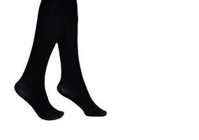 Preto nylon collants isolado em branco fundo foto