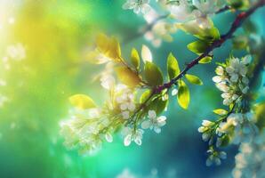 colorida Primavera jardim fundo. generativo ai. foto