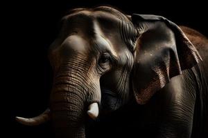 elefantes em Sombrio fundo foto