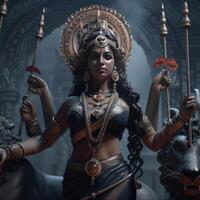 famoso hindu deusa kali mata generativo ai foto