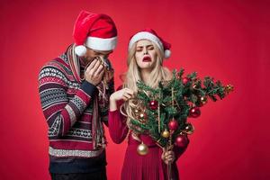 homem e mulher feriado Natal emoções romance decoração foto