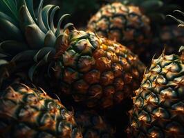 lindo orgânico fundo do recentemente escolhido abacaxi criada com generativo ai tecnologia foto