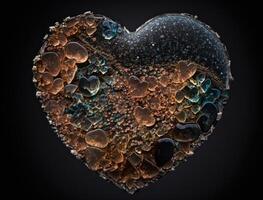 realista translúcido coração em forma cristal zircão, natural pedra preciosa generativo ai tecnologia foto
